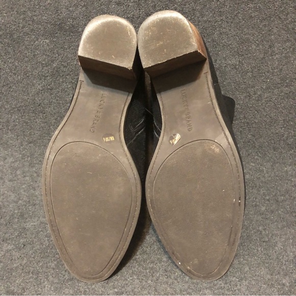 Lucky Brand Women’s 8M Pickla Ankle Boots Black Textured Suede Side Zip Booties - Picture 10 of 12